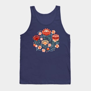 Protea Chintz - Navy Tank Top